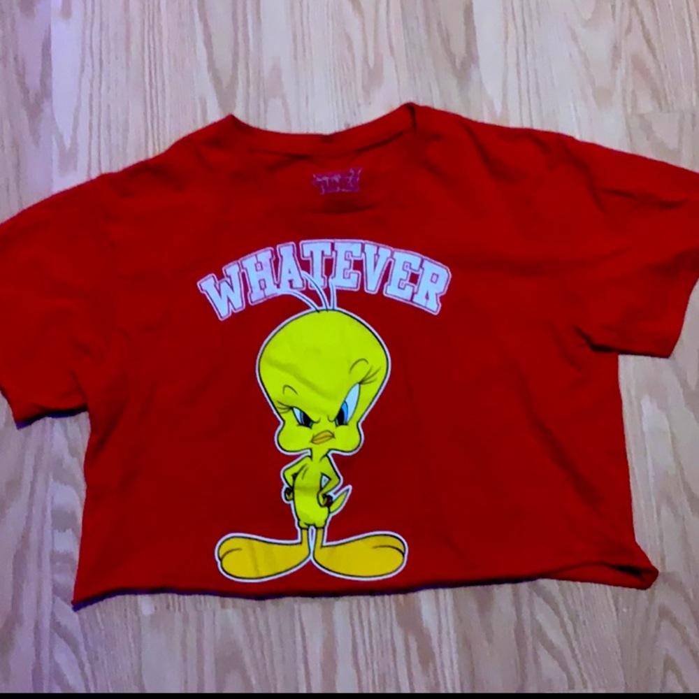 Semi cropped red tweety t-shirt. Very good condition hardly worn.